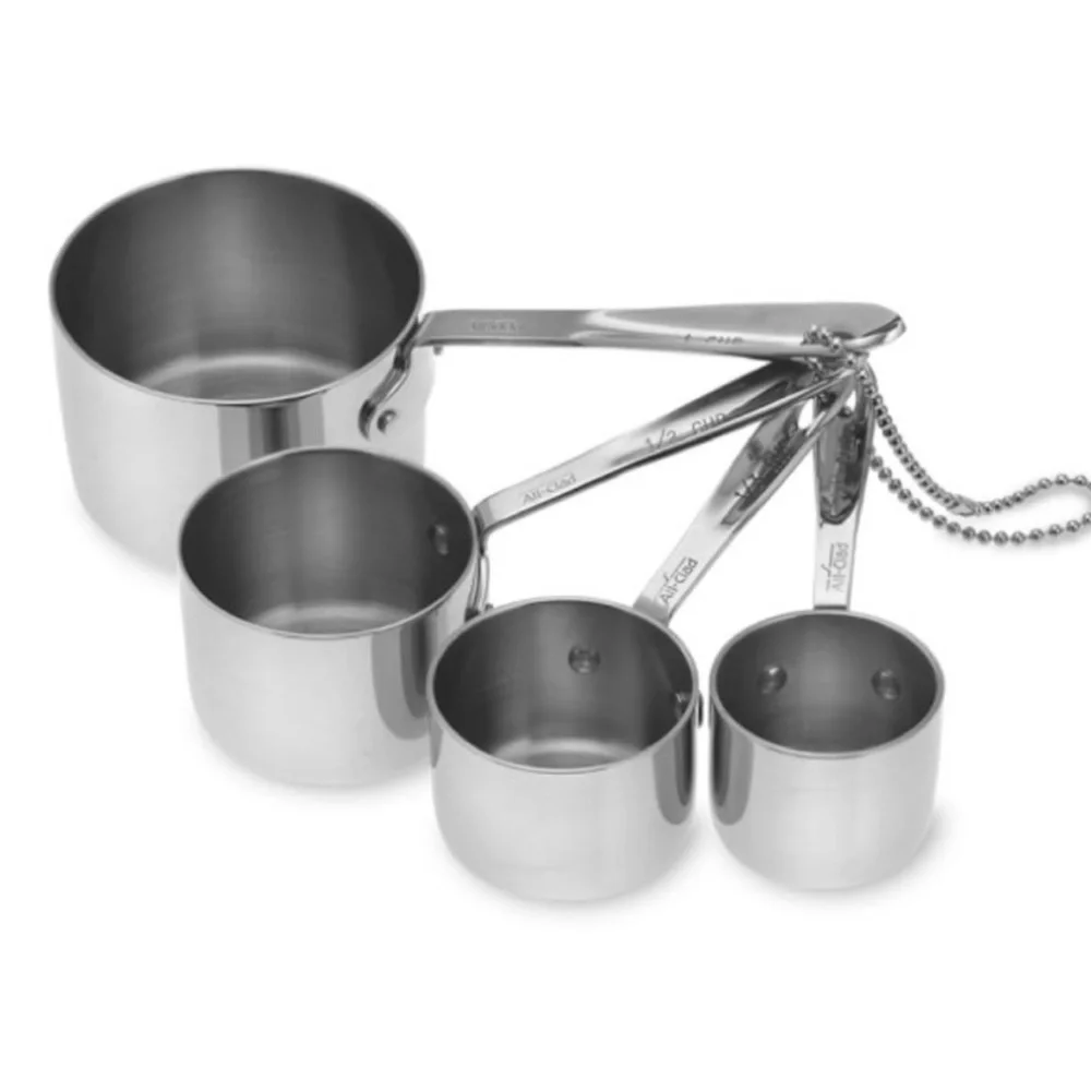 NWT ALL CLAD Stainless Steel Measuring Cup Set 4 Piece Cookware